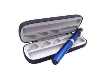 नीले रंग इंसुलिन कलम बॉक्स कलम टिनप्लेट / पु चमड़ा सामग्री के लिए इंसुलिन यात्रा प्रकरण